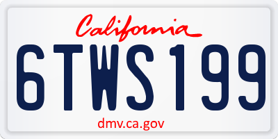 CA license plate 6TWS199