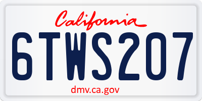CA license plate 6TWS207