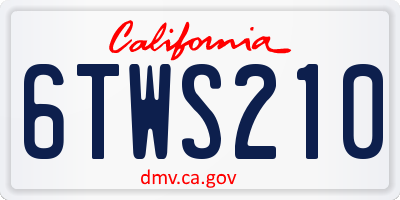 CA license plate 6TWS210