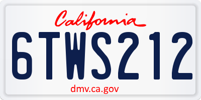 CA license plate 6TWS212