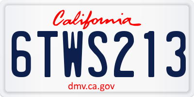 CA license plate 6TWS213