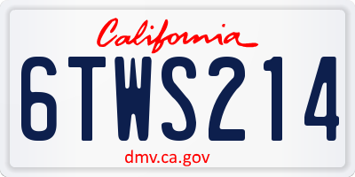 CA license plate 6TWS214