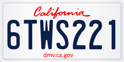 CA license plate 6TWS221