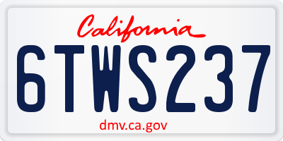 CA license plate 6TWS237