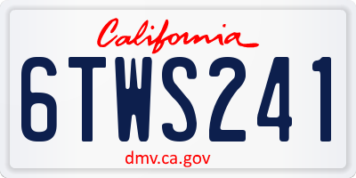 CA license plate 6TWS241