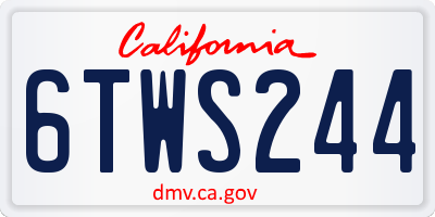CA license plate 6TWS244