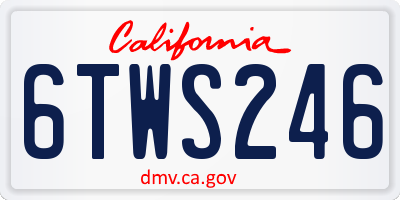CA license plate 6TWS246