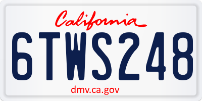 CA license plate 6TWS248