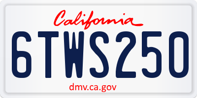 CA license plate 6TWS250