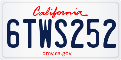 CA license plate 6TWS252