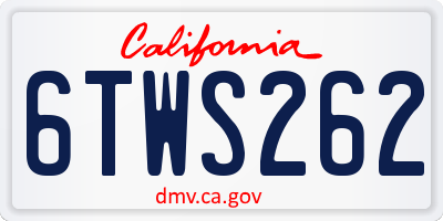 CA license plate 6TWS262