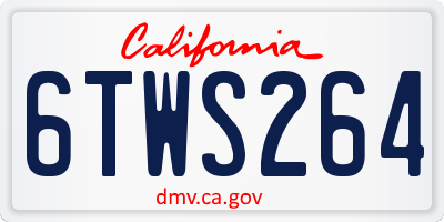 CA license plate 6TWS264