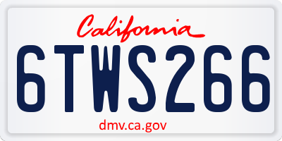 CA license plate 6TWS266