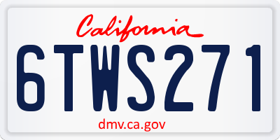 CA license plate 6TWS271