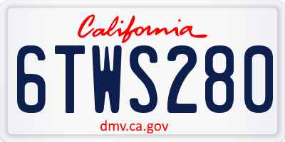 CA license plate 6TWS280