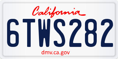 CA license plate 6TWS282