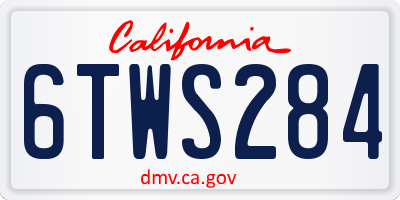 CA license plate 6TWS284