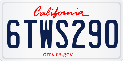 CA license plate 6TWS290