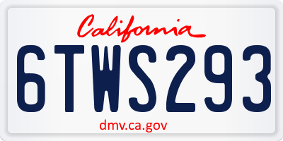 CA license plate 6TWS293
