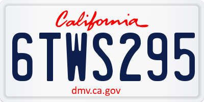 CA license plate 6TWS295
