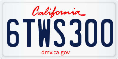 CA license plate 6TWS300