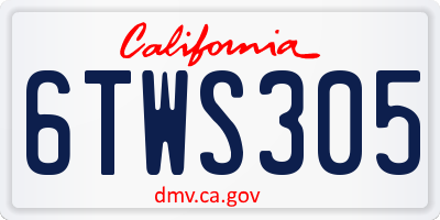 CA license plate 6TWS305