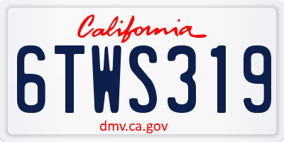 CA license plate 6TWS319