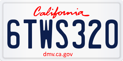 CA license plate 6TWS320