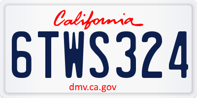 CA license plate 6TWS324