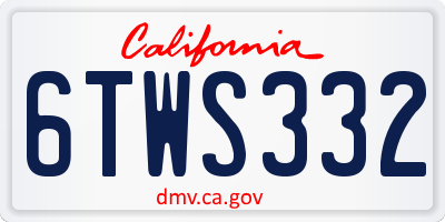 CA license plate 6TWS332