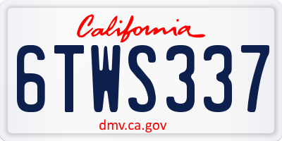 CA license plate 6TWS337