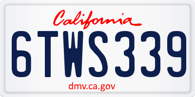 CA license plate 6TWS339