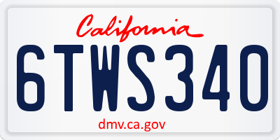 CA license plate 6TWS340