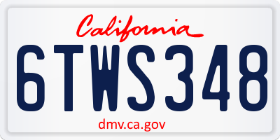 CA license plate 6TWS348