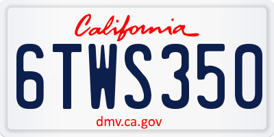 CA license plate 6TWS350