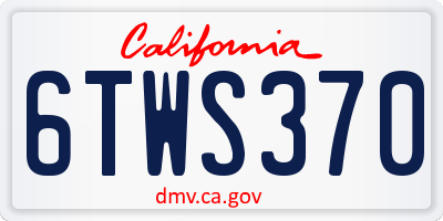 CA license plate 6TWS370