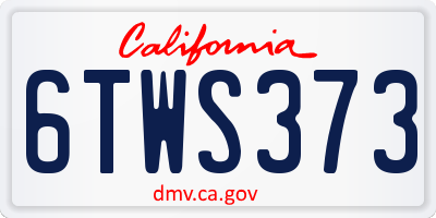 CA license plate 6TWS373