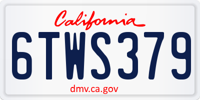 CA license plate 6TWS379