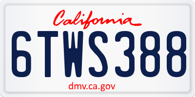 CA license plate 6TWS388