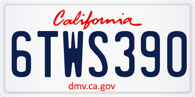 CA license plate 6TWS390