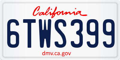 CA license plate 6TWS399