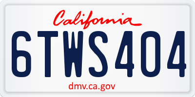 CA license plate 6TWS404