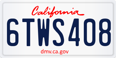 CA license plate 6TWS408