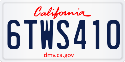 CA license plate 6TWS410