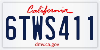 CA license plate 6TWS411