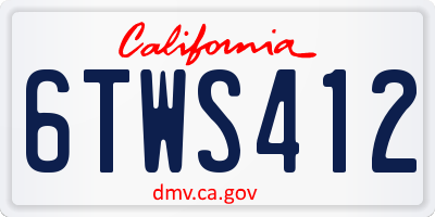 CA license plate 6TWS412