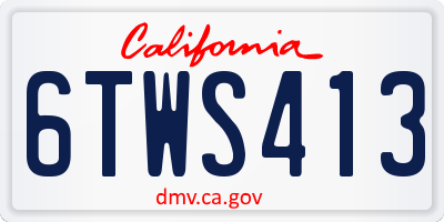 CA license plate 6TWS413