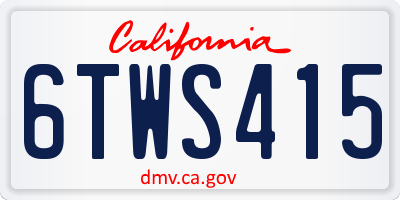 CA license plate 6TWS415