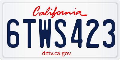 CA license plate 6TWS423