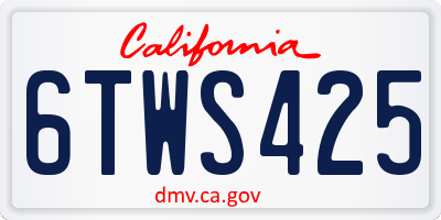 CA license plate 6TWS425
